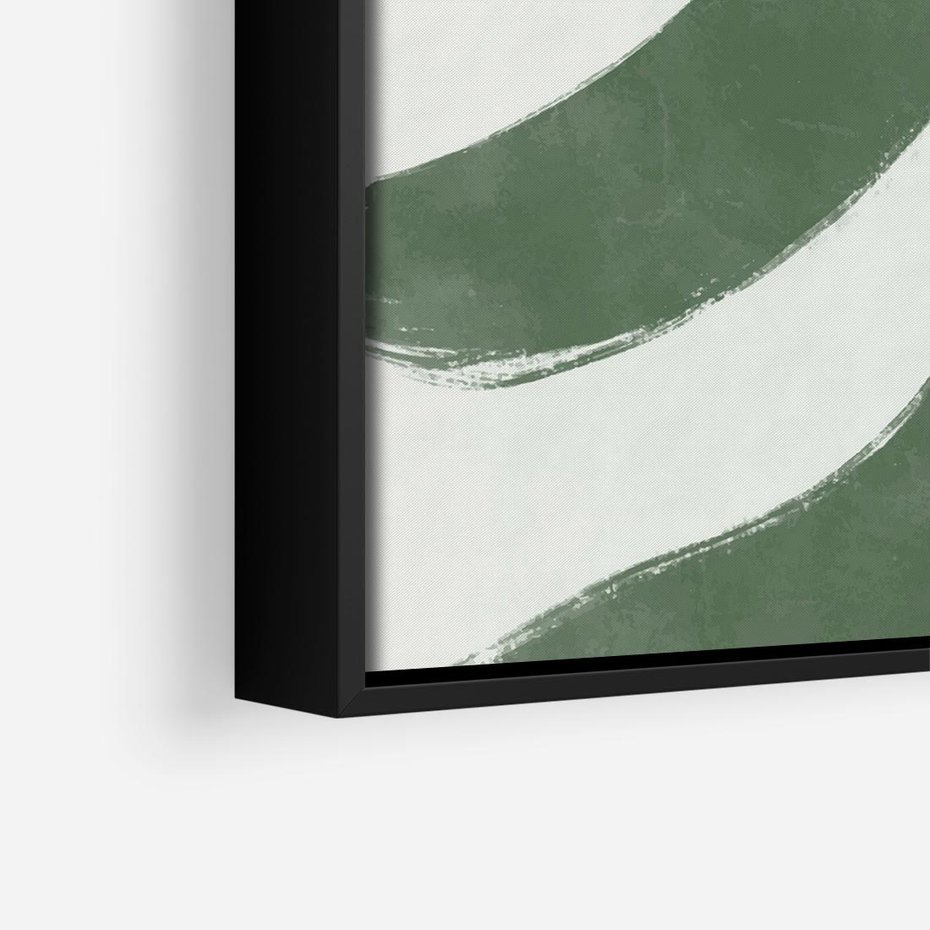 Obraz w ramie 50x50 - Zieleń Wewnętrznego Spokoju - zielony plakat, roślinne inspiracje - rama czarna