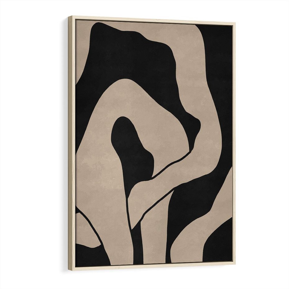 Obraz w ramie 70x100 - Nocne Pochłonięcia - abstrakcyjne linie, mroczny plakat - rama drewno