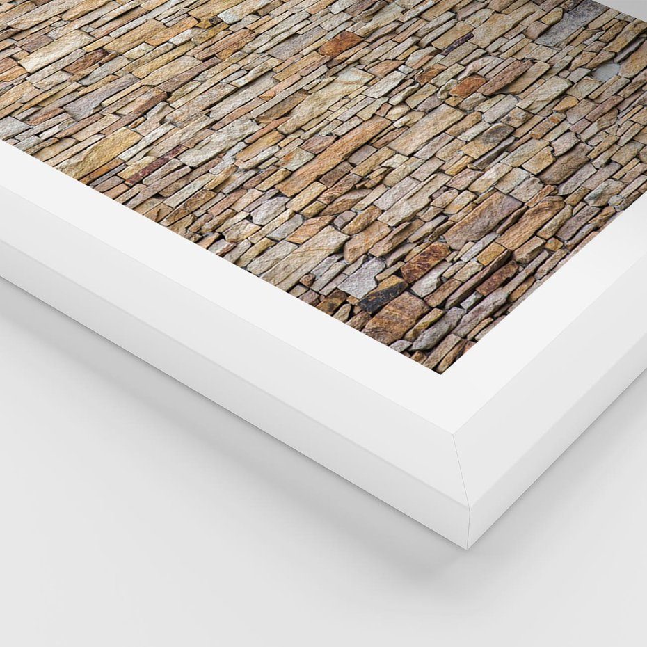 Plakat w ramie 30x40 - Mur z cegieł - surowa elegancja - mur, cegły - rama biała