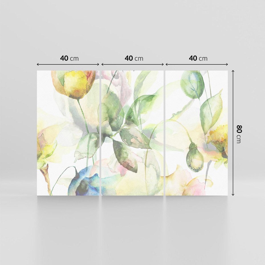Obraz na płótnie 120x80 - Delikatne Kolory - akwarelowe, kwiaty