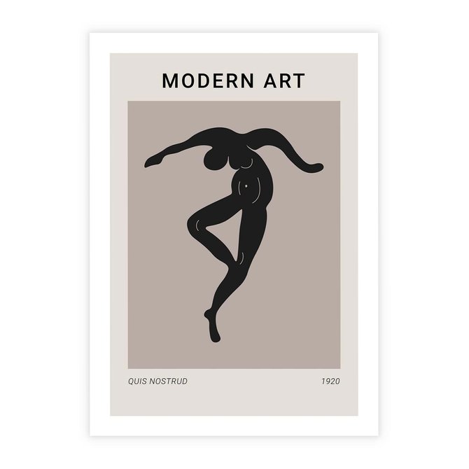 Plakat bez ramy 21x30 - Modernistyczna Wizja - plakat modern, czarna postać