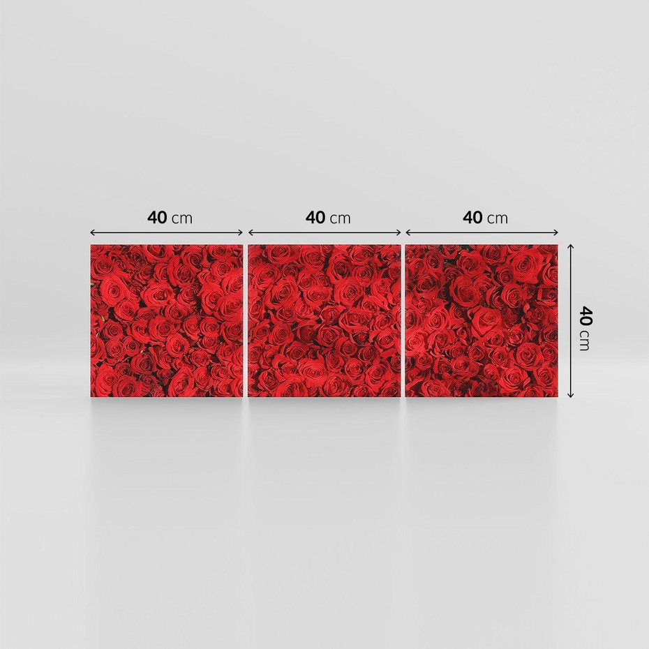 Obraz na płótnie 120x40 - Czerwona Pasja - czerwone, róże