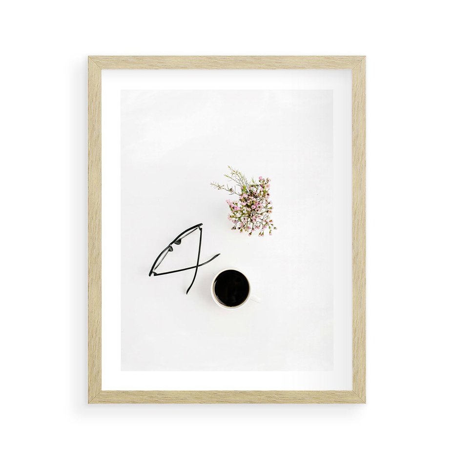 Plakat w ramie 40x50 - Codzienne Radości - kompozycja, bukiet - rama drewno