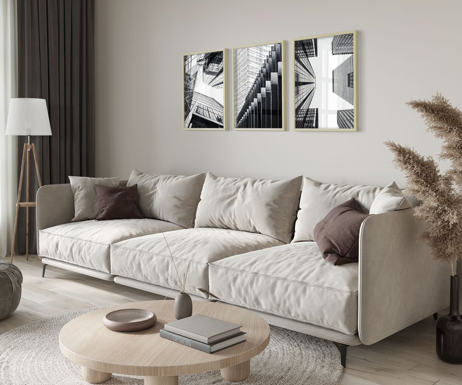 Zestaw obrazy w ramie 30x40 galeria - Wieżowce, Nowy, Jork, miasto - rama drewno