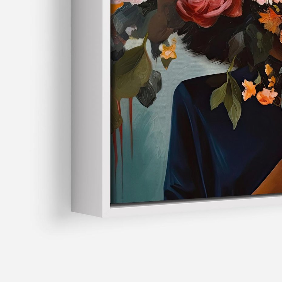 Obraz w ramie 80x80 - Ukryte Emocje - obraz, akwarela - rama biała