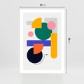Plakat bez ramy 21x30 - Przestrzenne Innowacje - nowoczesna sztuka, geometryczna kolorowa grafika