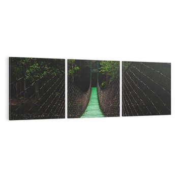 Obraz na płótnie 120x40 - Most linowy w lesie - most, linowy