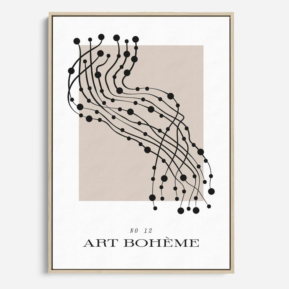 Obraz w ramie 70x100 - Migocące Konstrukcje Abstrakcji - sztuka minimalizmu, biało czarna rycina - rama drewno