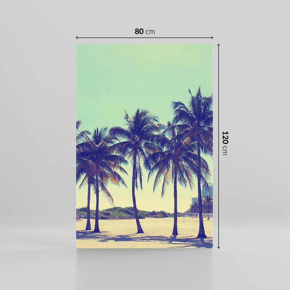 Obraz na płótnie 80x120 - Idylliczna Plaża z Palmami - palmy, plaża