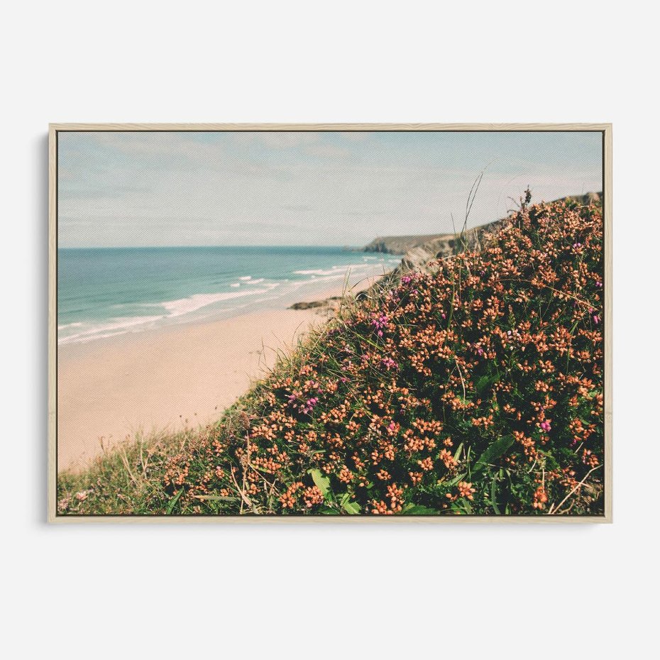 Obraz w ramie 100x70 - Perspektywa Klifu - fotografia, ocean - rama drewno