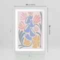 Plakat w ramie 50x70 - Minimalistycznie i Pastelowo - pastelowe kwiaty, na beżowym tle - rama biała