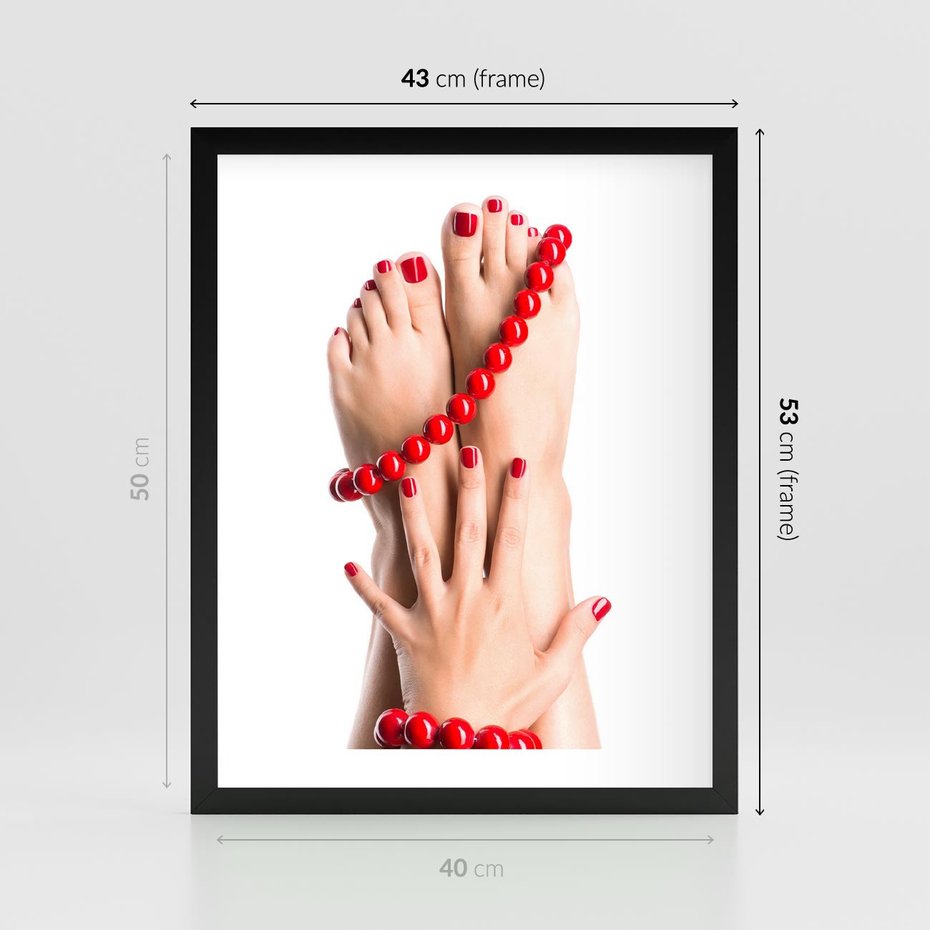 Plakat w ramie 40x50 - Manicure spa: piękno i relaks - manicure, spa - rama czarna