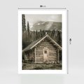 Plakat bez ramy 30x40 - Urok Drewnianej Chatki w Górach - chatka w górach, drewniany domek