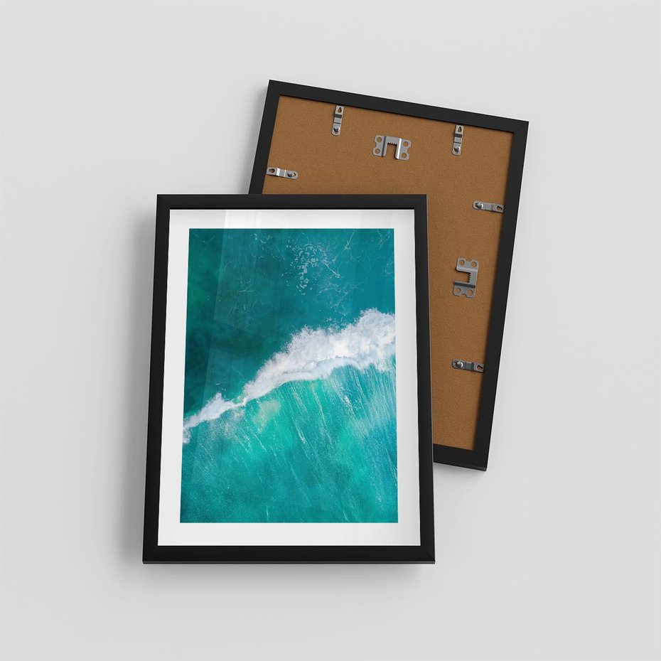 Plakat w ramie 30x40 - Siła i Spokój - morze, ocean - rama czarna