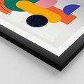 Plakat w ramie 50x70 - Harmonijne Przenikanie Form - nowoczesna sztuka, geometryczna kolorowa grafika - rama czarna