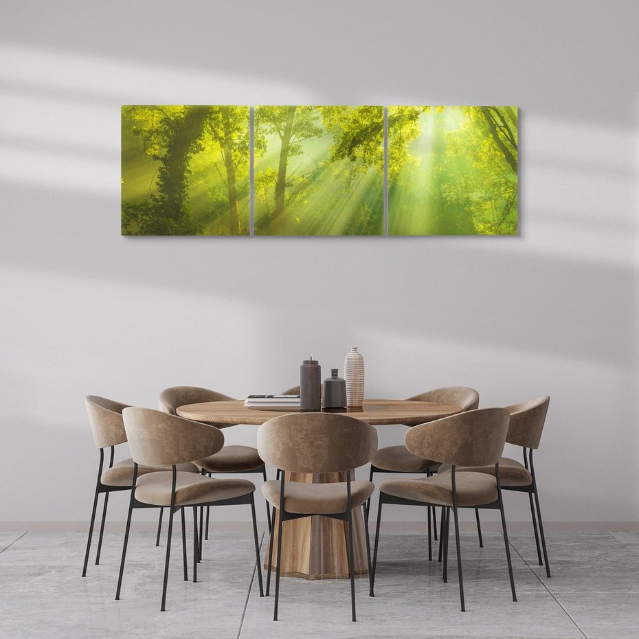 Obraz na płótnie 150x50 - drzewa w harmonii - las, drzewa