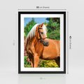Plakat w ramie 30x40 - Elegancki wierzchowiec - koń, portret - rama czarna