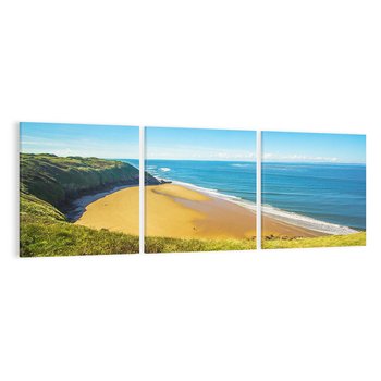 Obraz na płótnie 150x50 - Morze na Plaży - Błękitne Rajskie Zakątki - morze, plaża