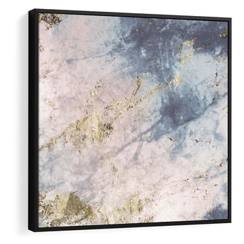 Obraz w ramie 50x50 - Luksusowa Dekoracja - marmur, złoto - rama czarna