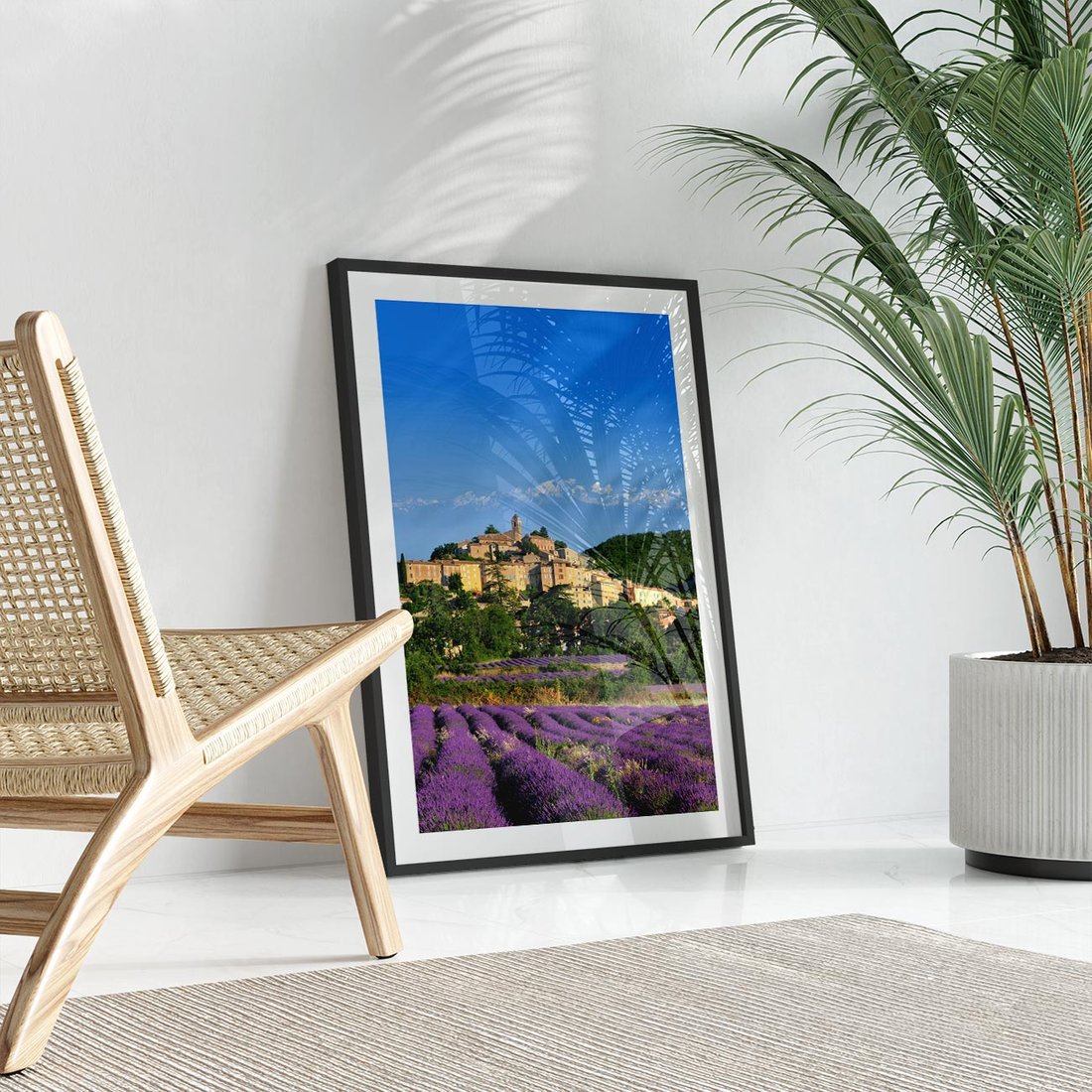 Plakat w ramie 50x70 - Prowansalska Aura - lawenda, Prowansja - rama czarna