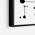 Obraz w ramie 70x100 - Nocne Zawirowania - abstrakcyjny plakat, czarne kropki i kreski - rama czarna