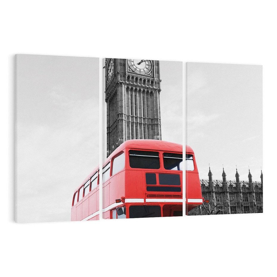 Obraz na płótnie 120x80 - Autobusy w tętniącym życiem Londynie - Londyn, autobus
