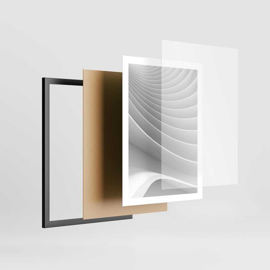 Plakat w ramie 50x70 - Geometryczna Harmonia - geometryczne, kształty - rama czarna