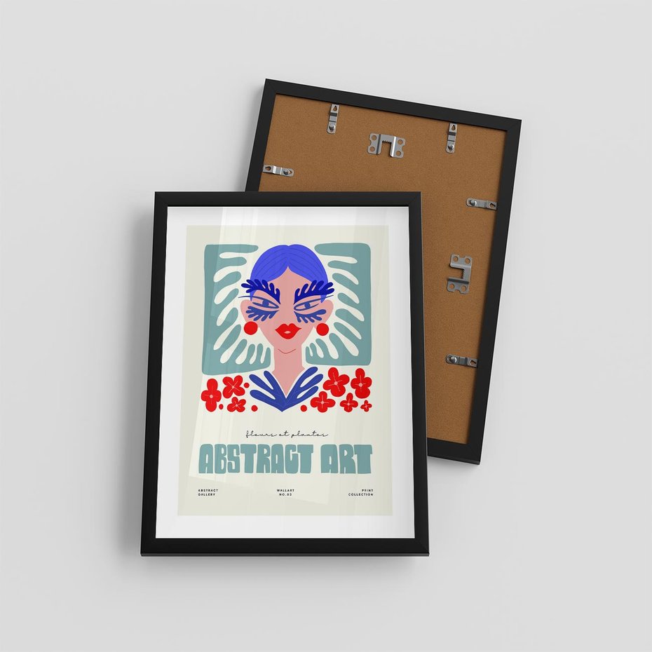 Plakat w ramie 30x40 - Podróżne Impulsy - abstrakcja, kobieta - rama czarna