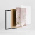 Zestaw obrazy w ramie 40x50 galeria - Marmur, złoto, róż, czerń - rama czarna