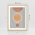 Plakat w ramie 30x40 - Taniec Linii - abstrakcyjna nowoczesna sztuka, koła okręgi - rama drewno