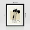 Plakat w ramie 40x50 - Rozkwitające w konturach - irys, kwiaty - rama czarna