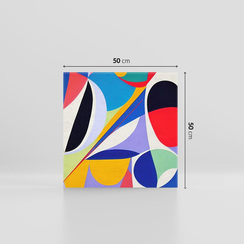 Obraz na płótnie 50x50 - Kolorowe Przesunięcia Kształtów - abstrakcyjny obraz olejny, żywe kolory