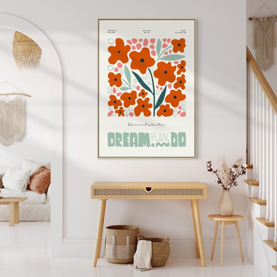 Obraz w ramie 80x120 - Abstrakcyjne Spektrum - kwiaty, abstrakcja - rama drewno