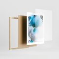 Plakat w ramie 30x40 - Elegancja Marmuru - marmur, błękit - rama drewno