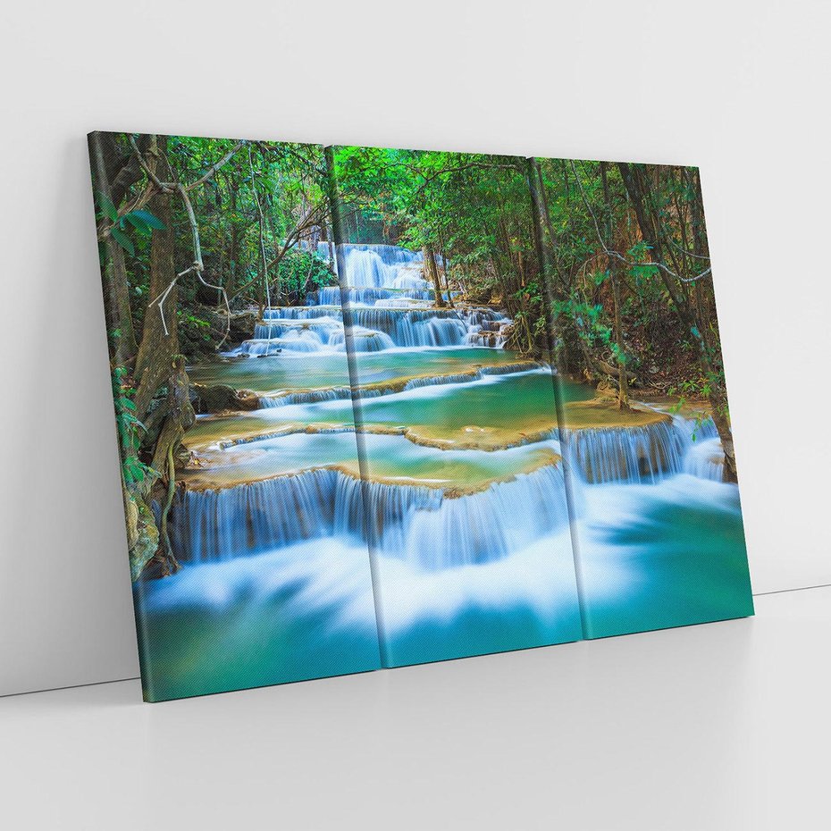 Obraz na płótnie 120x80 - Magia tajlandzkich wodospadów - wodospady, Tajlandia