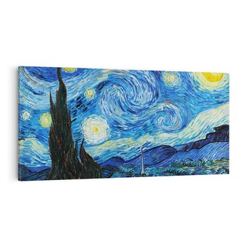 Obraz na płótnie 140x70 - "Gwiaździsta noc" (1889) Vincent van Gogh - Reprodukcja - reprodukcja, obraz na płótnie