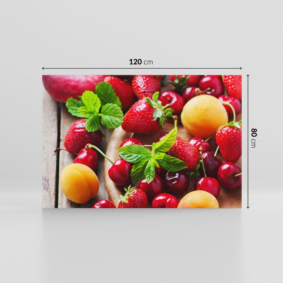 Obraz na płótnie 120x80 - Owoce w restauracji artystycznie - owoce, restauracja