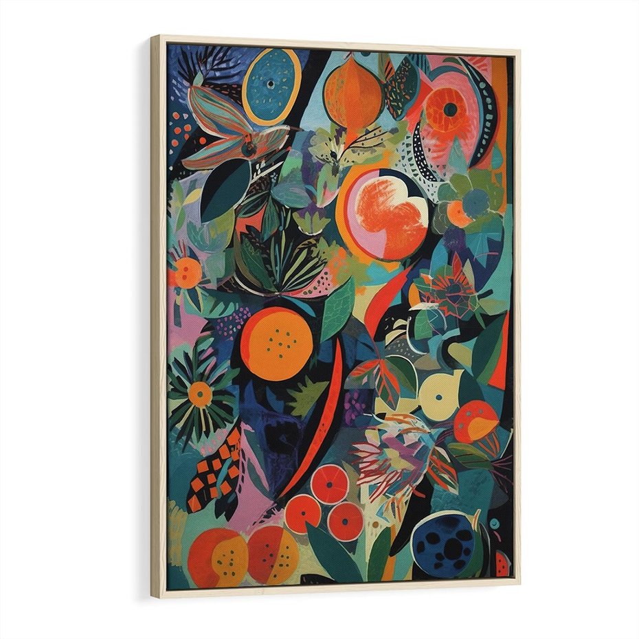 Obraz w ramie 80x120 - Echa Nietuzinkowych Wzorców - abstrakcyjny obraz olejny, jak picasso - rama drewno