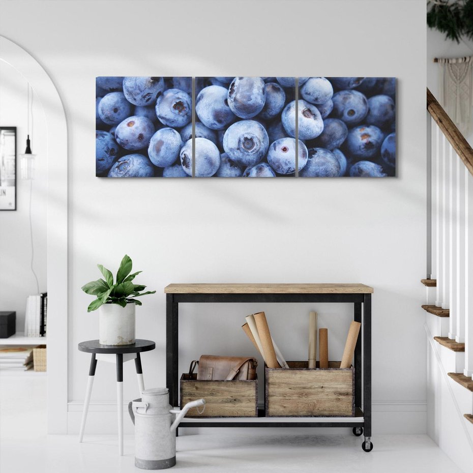 Obraz na płótnie 120x40 - Borówki Leśna Harmonia - borówki, owoce