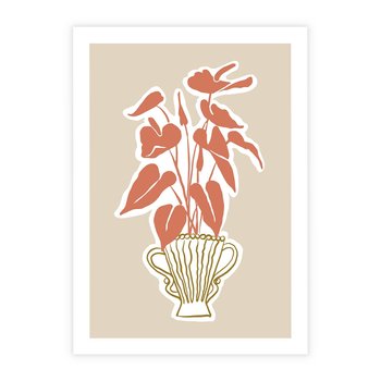 Plakat bez ramy 30x40 - Harmonijne Echa - abstrakcyjne kwiaty liście, elegancka kompozycja