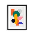 Plakat w ramie 30x40 - Harmonijne Przenikanie Form - nowoczesna sztuka, geometryczna kolorowa grafika - rama czarna