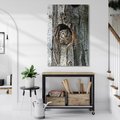 Obraz na płótnie 80x120 - Tajemniczy W świecie Nocy - sowa, dziupla