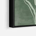 Obraz w ramie 70x100 - Zielony Oddech - zielona abstrakcja, zgaszona zieleń - rama czarna