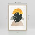 Plakat w ramie 50x70 - Monstera i Boho Elementy - grafika, boho klimat - rama drewno