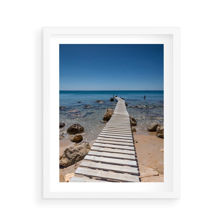 Plakat w ramie 40x50 - Oaza spokoju - plaża, morze - rama biała