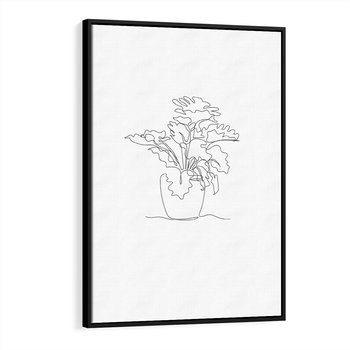 Obraz w ramie 50x70 - Rozkwitające Formy - szkic, minimalizm - rama czarna