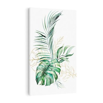 Obraz na płótnie 80x120 - Luksus w Detalu - złote, liście