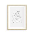 Plakat w ramie 30x40 - Wewnętrzne Emocje - para zakochanych, kobieta i mężczyzna - rama drewno