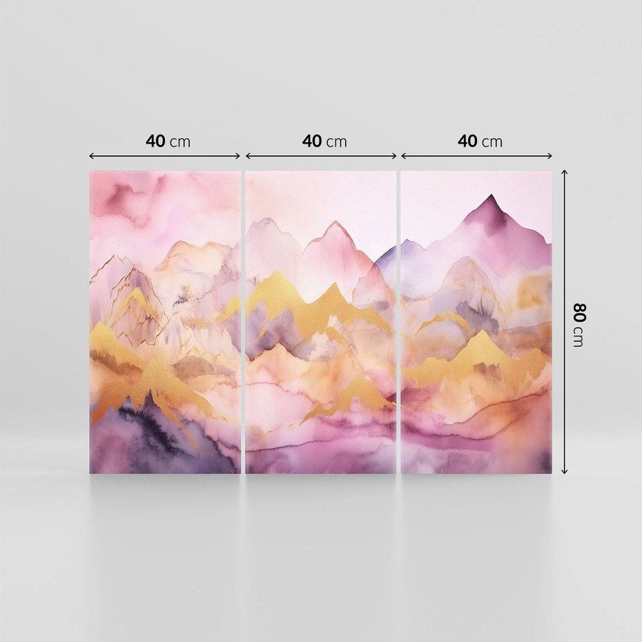 Obraz na płótnie 120x80 - Pastelowe Wzgórza - pastelowe, różowe góry