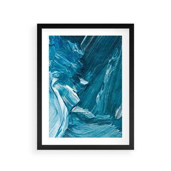 Plakat w ramie 50x70 - Wyrazista abstrakcja w akwareli - abstrakcja, akwarela - rama czarna